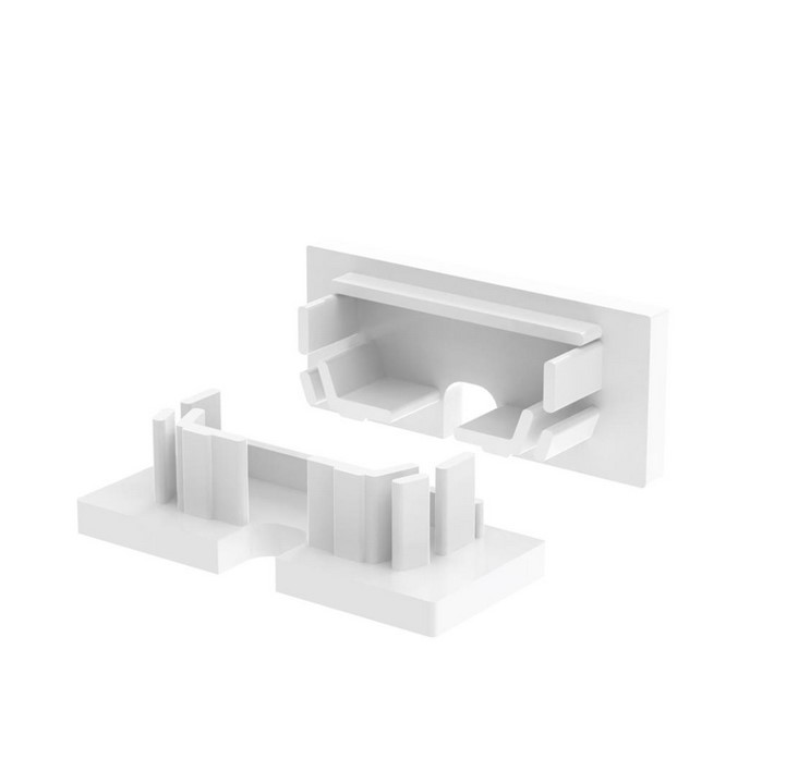 Endkappen Weiß Profil 25x10mm, mit Loch