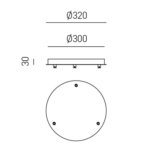 Baldachin Ø32 3-flammig