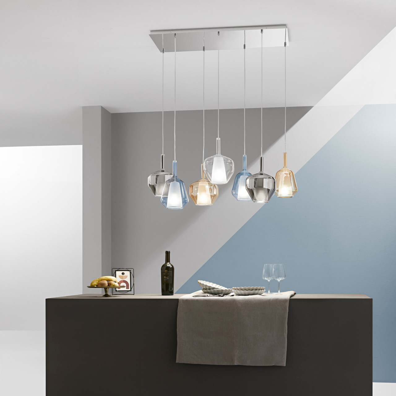 Lampada a sospensione vetro trasparente E27 Ø20