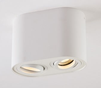 Faretto da superficie 2xGU10 bianco tondo