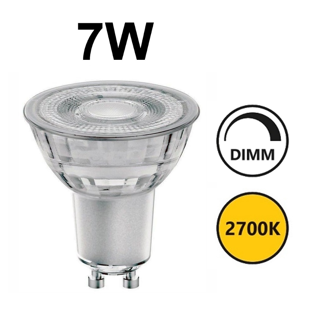 LED GU10 Osram Glas 7W 2700K 36° dimmbar