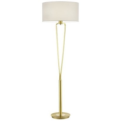 Lampada da terra in ottone/bianco Ø50cm E27