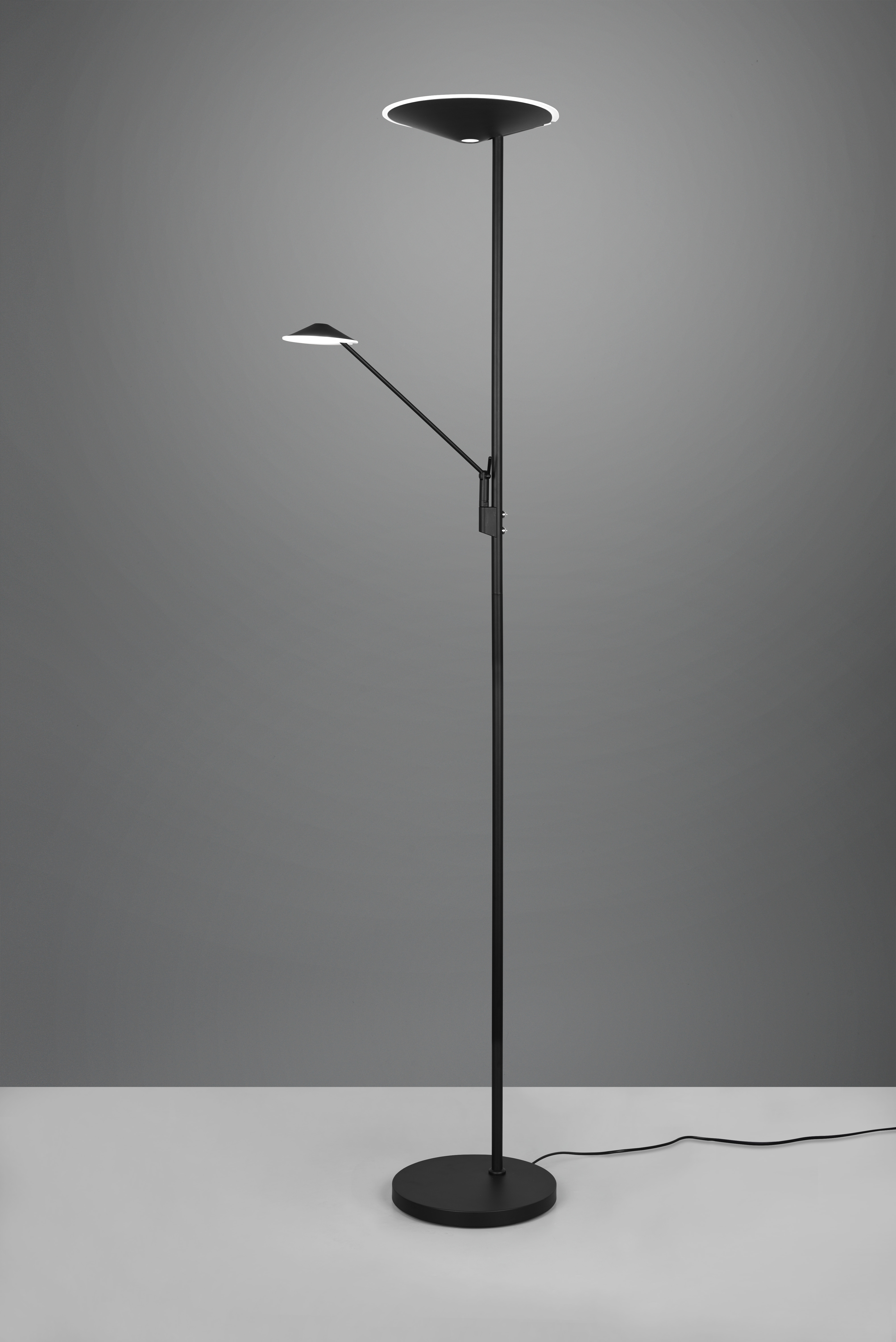 Stehleuchte LED schwarz mit Leseleuchte