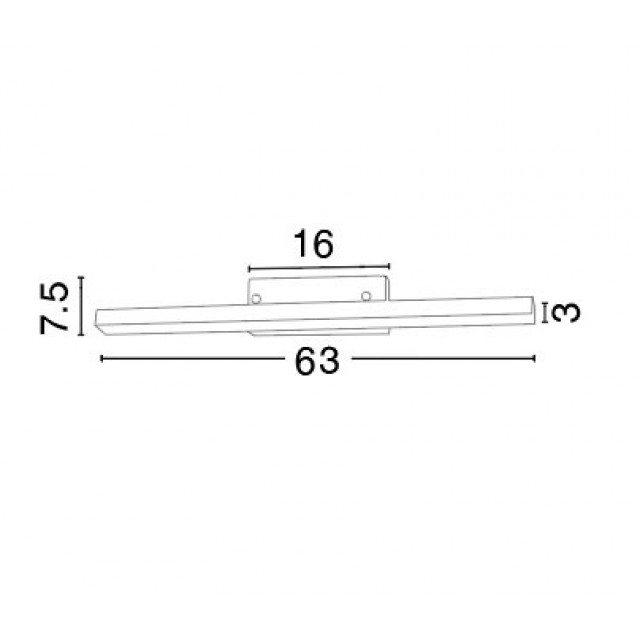 Luce a specchio a LED cromata 63cm
