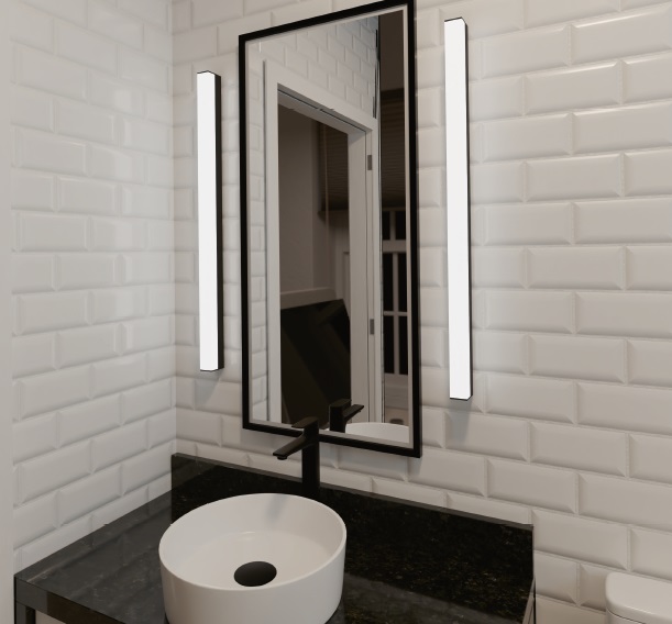Luce a specchio LED 84cm 3000K nero