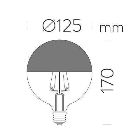 LED E27 G125 guarnizione testa 6W 2700K DIMM