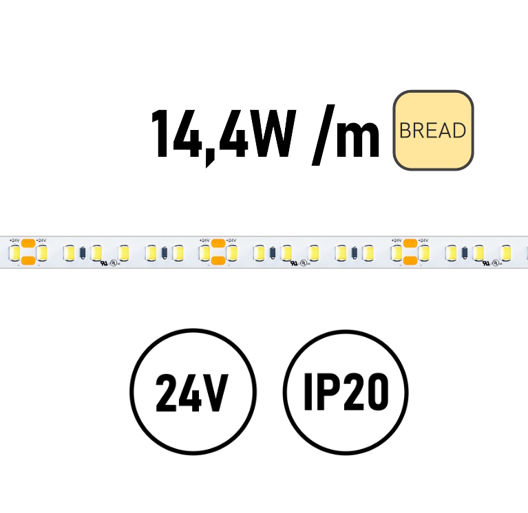 Striscia LED Pane e Formaggio 14,4W 24V