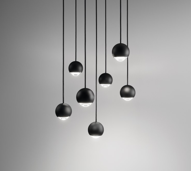 LED Hängeleuchte Glaslinse schwarz 7W