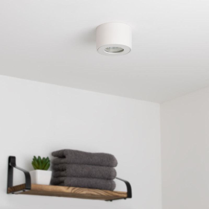 Faretto da superficie piatto bianco IP44