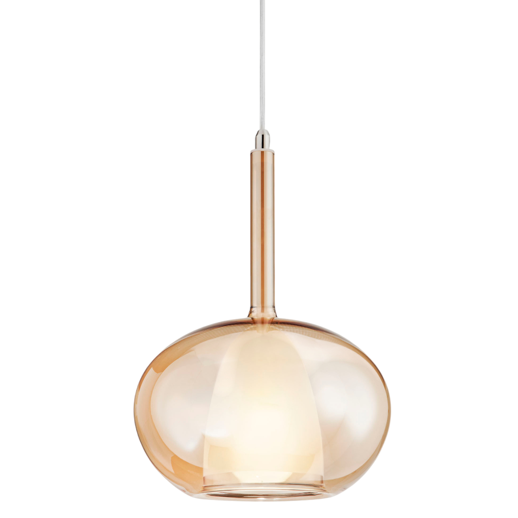 Lampada a sospensione in vetro ambra