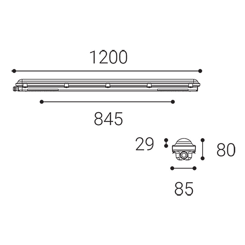Plafoniera stagna PRO 120cm 20-35W CCT