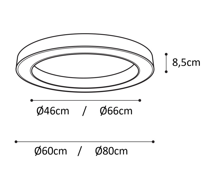 LED Deckenleuchte Ring schwarz CCT