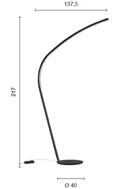 Lampada da terra LED 217cm oro