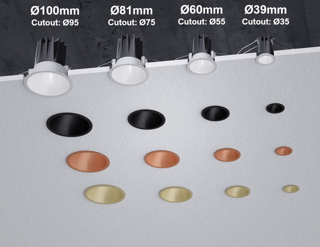 LED Einbaustrahler Ø81mm Schwarz IP54