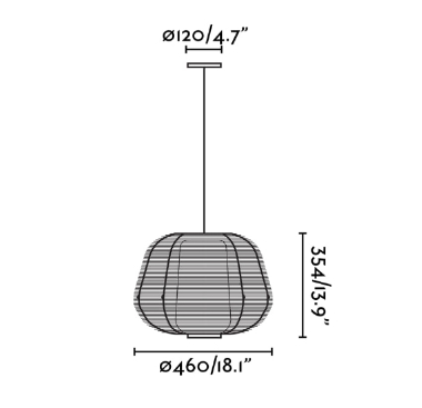 Lampada a sospensione IP65 Ø46 nero