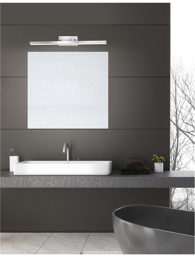 Luce a specchio a LED cromata 63cm