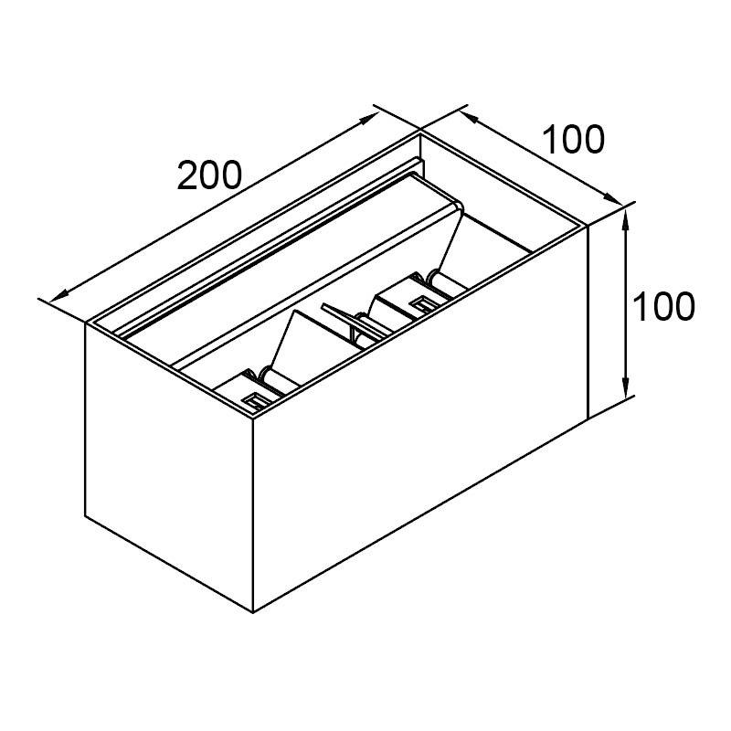 Lampada parete LED cubo doppio oro
