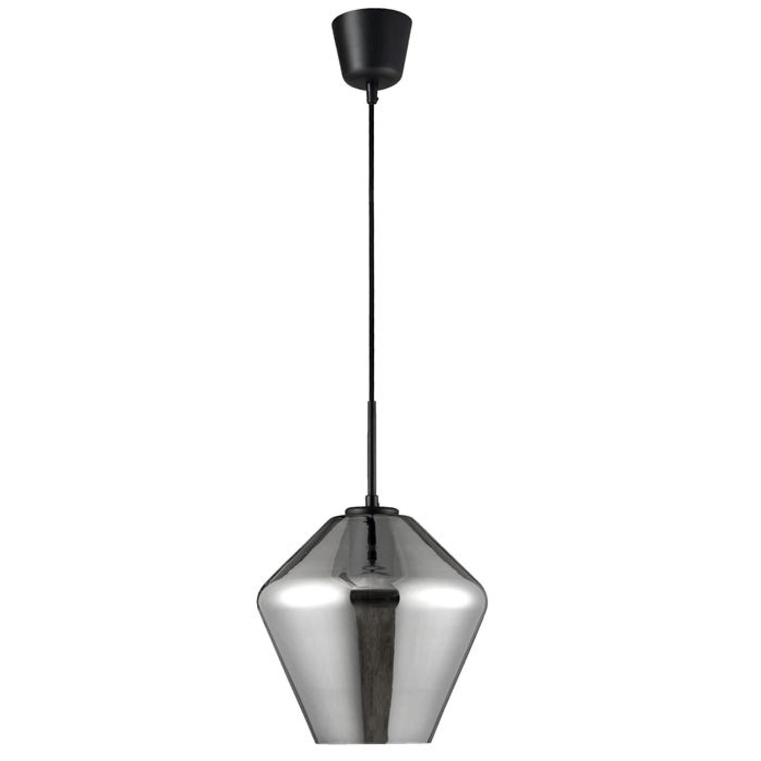 Lampada a sospensione in vetro fumé Ø23