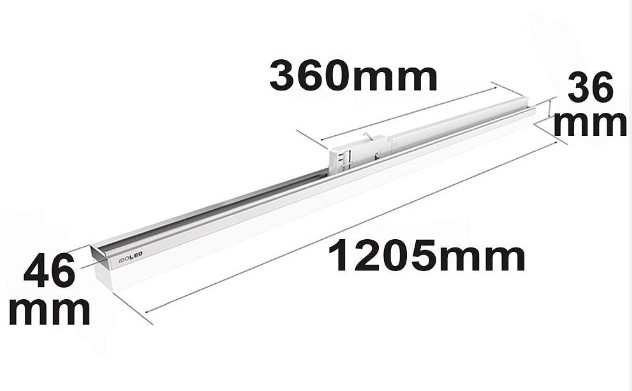 Luce lineare LED 3PH 120cm 40W 3000K bianco