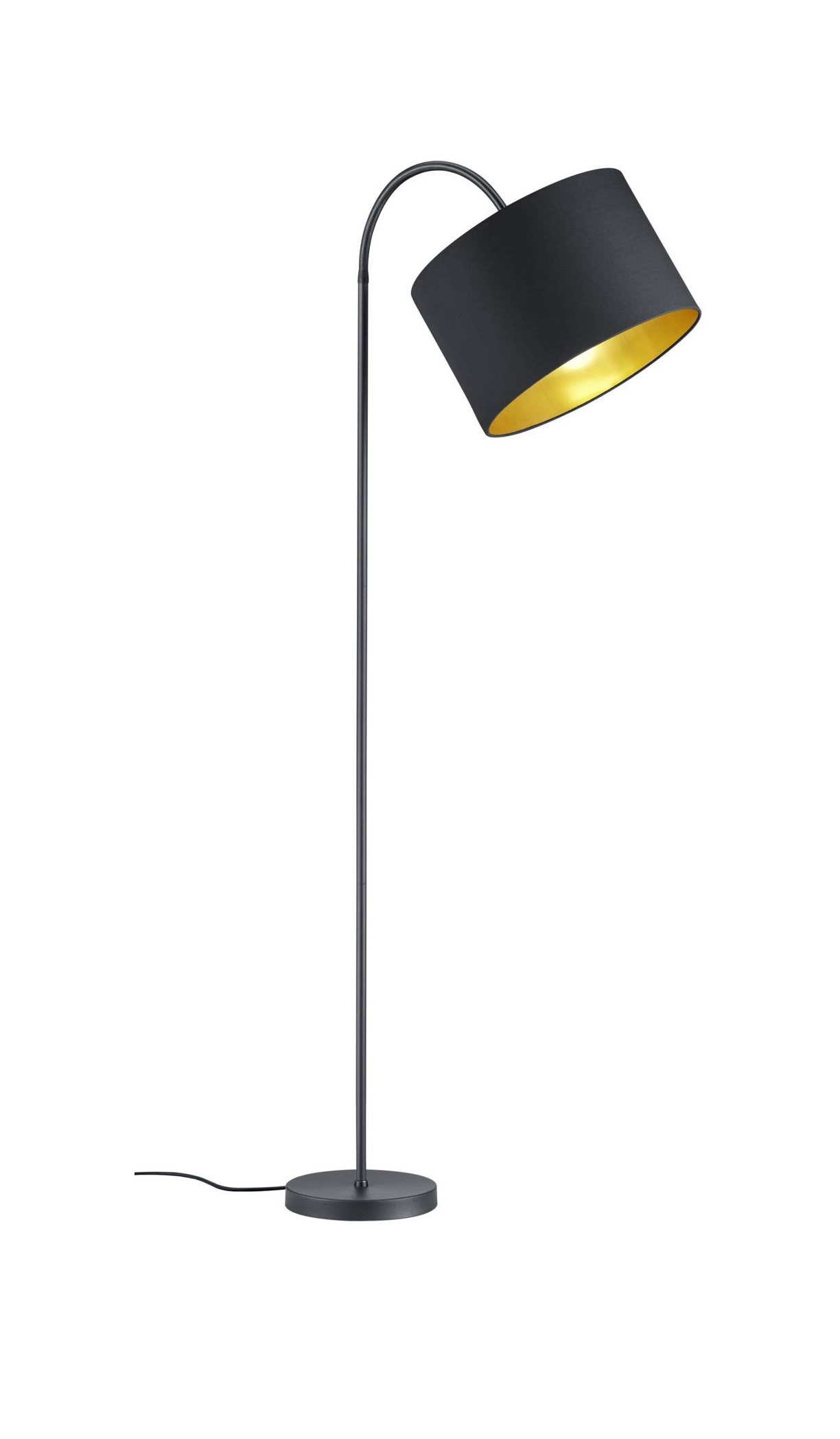 Lampada da terra tessile nero/oro 1xE27