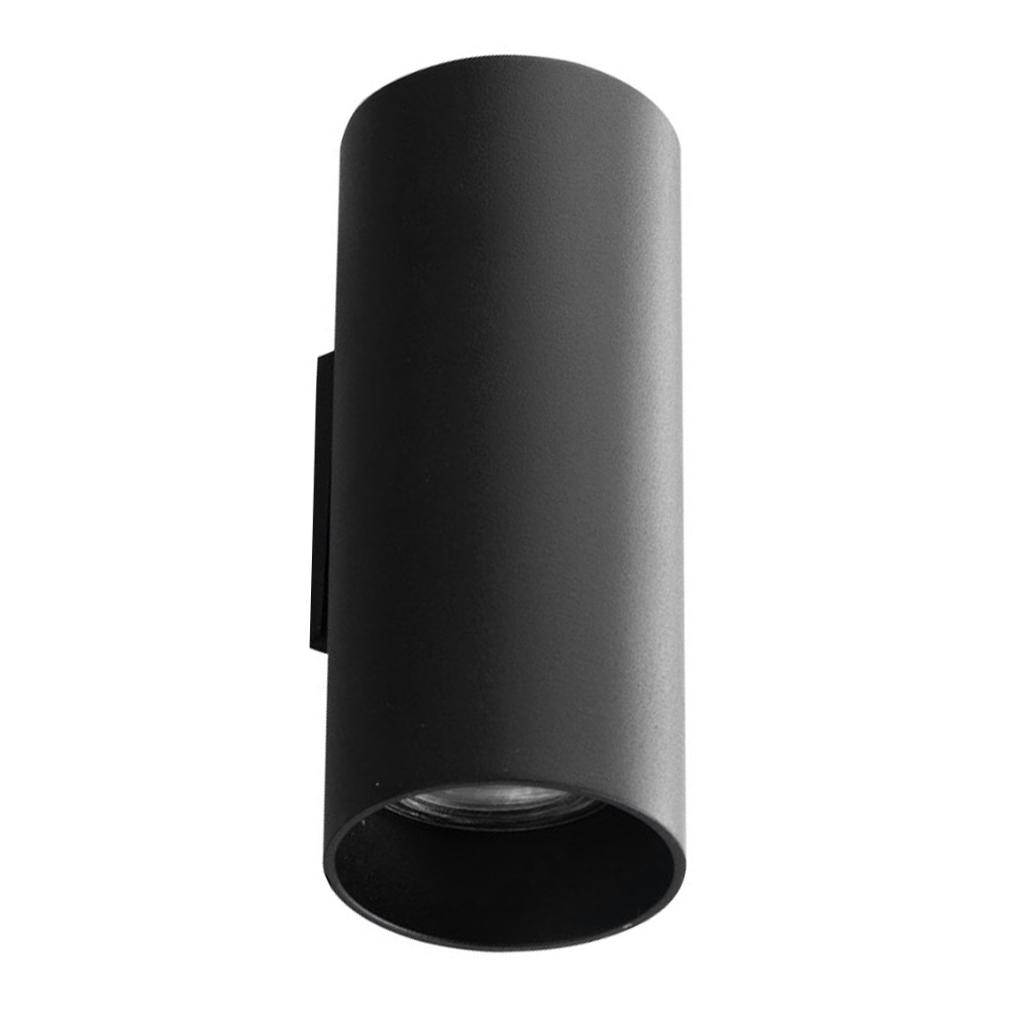 Applique nera rotonda 2xGU10 dir/ind.