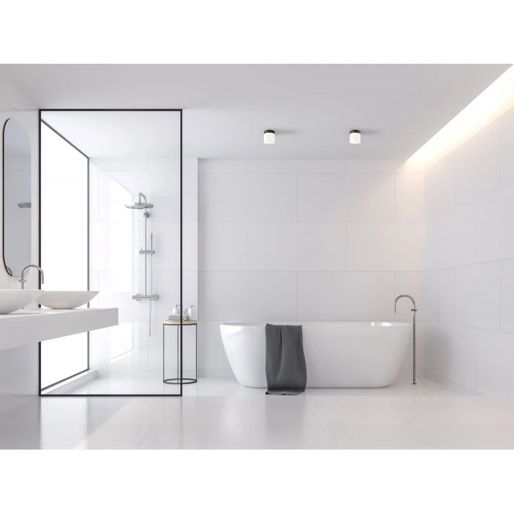Faretto da superficie IP44 nero/vetro 10x10