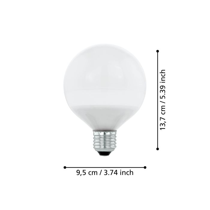 LED E27 G95 Globo opale 11W 3000K