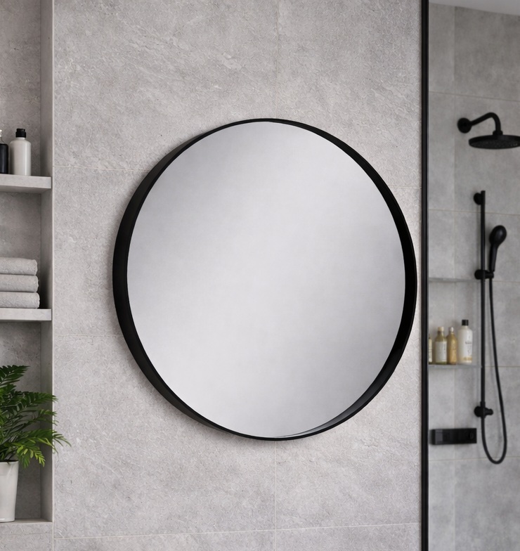 Specchio arretrato con cornice in metallo – senza illuminazione