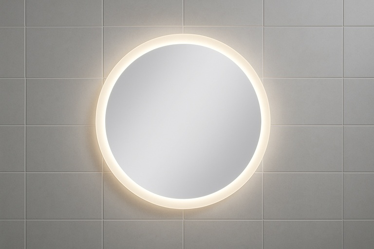 LED Spiegel ohne Rahmen Rand sandgestrahlt