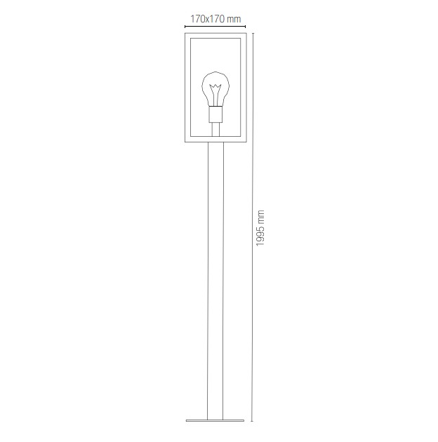 Paletto luminoso E27 200cm antracite