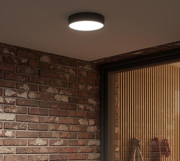 Plafoniera LED IP65 Ø25 nero 9-18W CCT