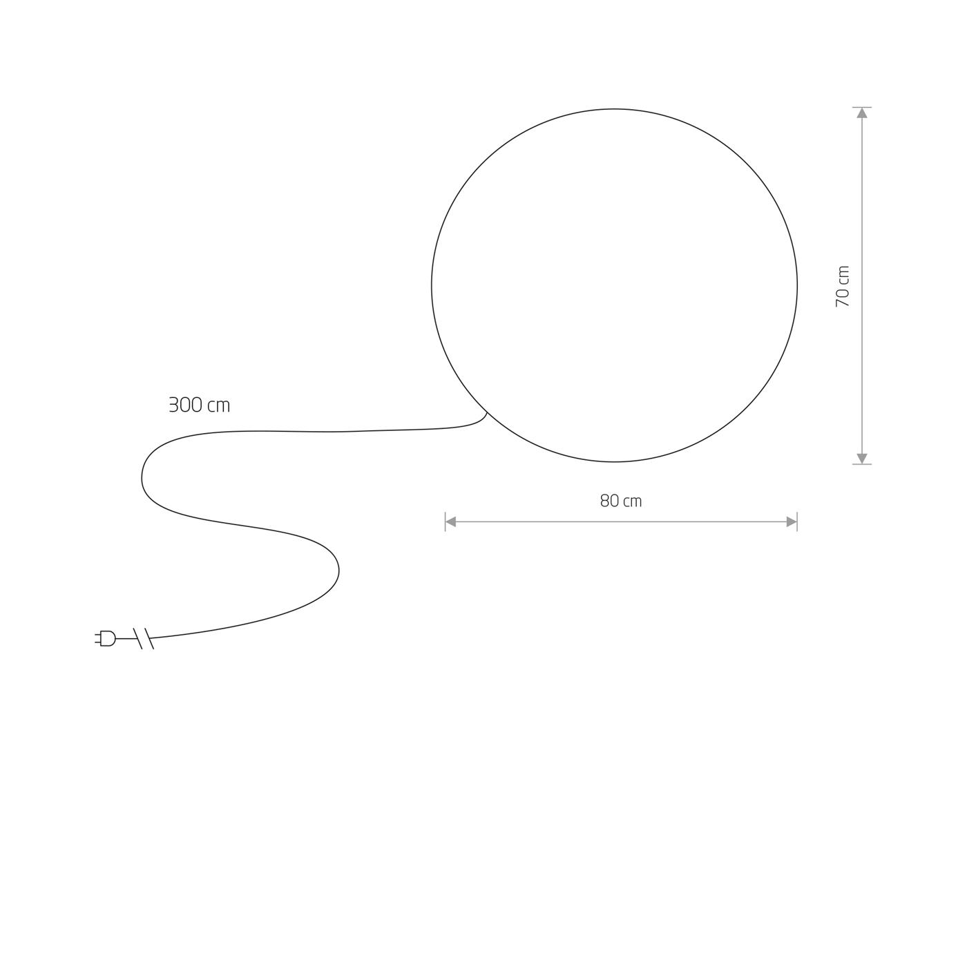 lampada a sfera Ø80cm IP65 1xE27