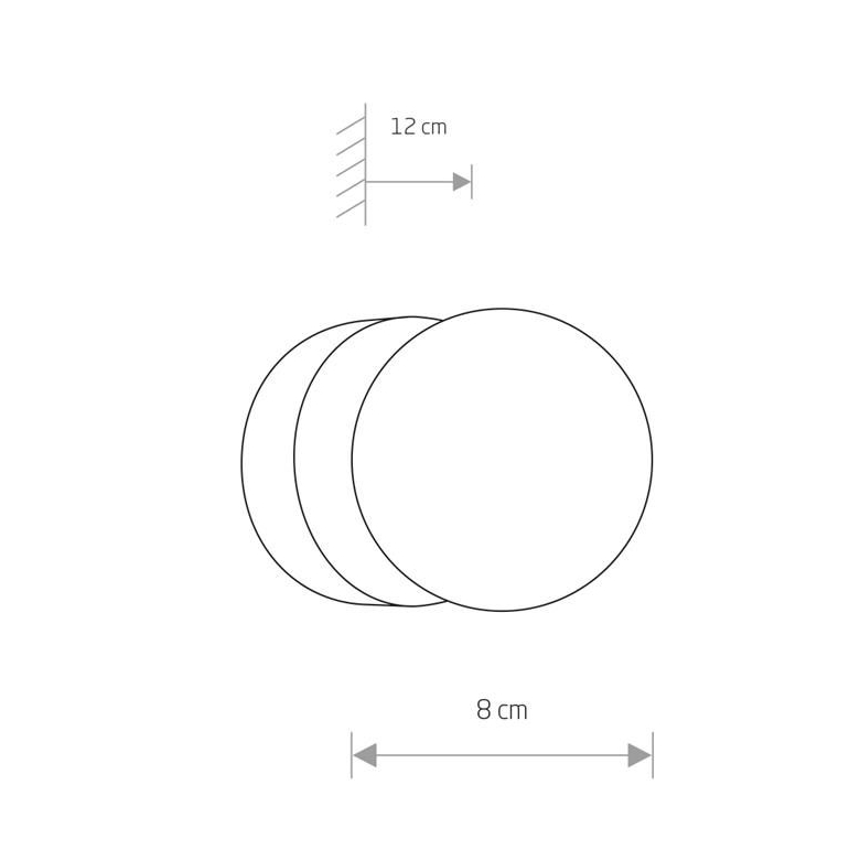 Applique vetro/cromo IP44 Ø8cm
