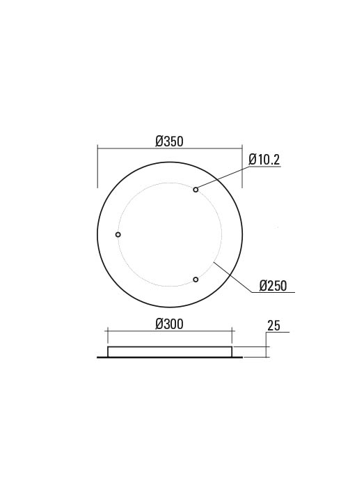 rosone Ø35cm 3 fiamme cromato