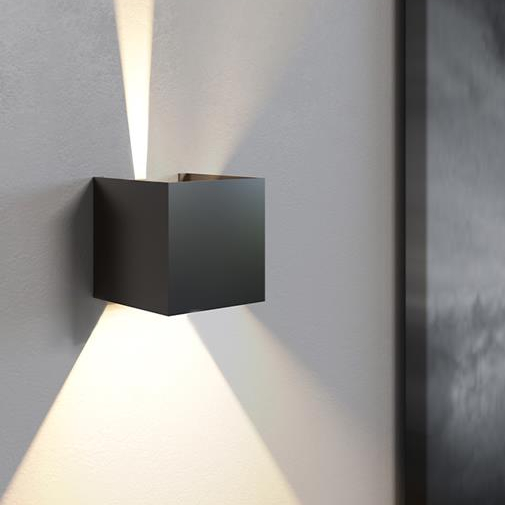 Wandleuchte LED Eckig Schwarz