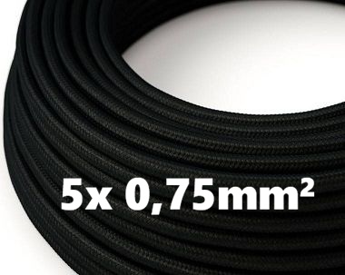 Cavo tessile 5x0,75mm² nero DALI