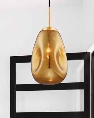 Lampada a sospensione in vetro Ø22 oro