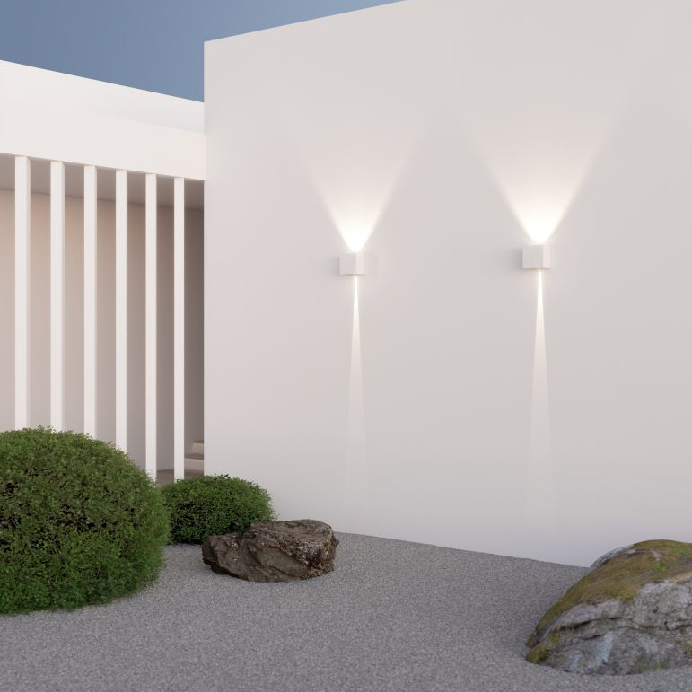 Applique LED cubo bianco