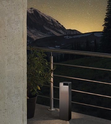 Paletto luminoso LED nero 40cm IP65