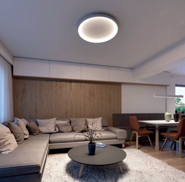 Plafoniera LED a forma di anello bianco