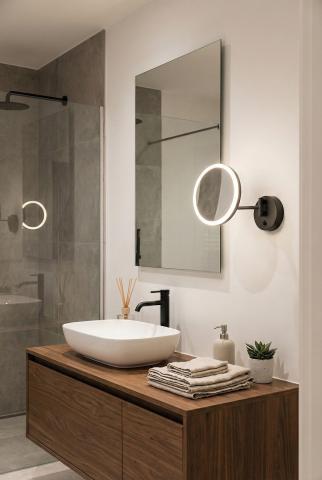 Specchio da trucco LED nero opaco 7W