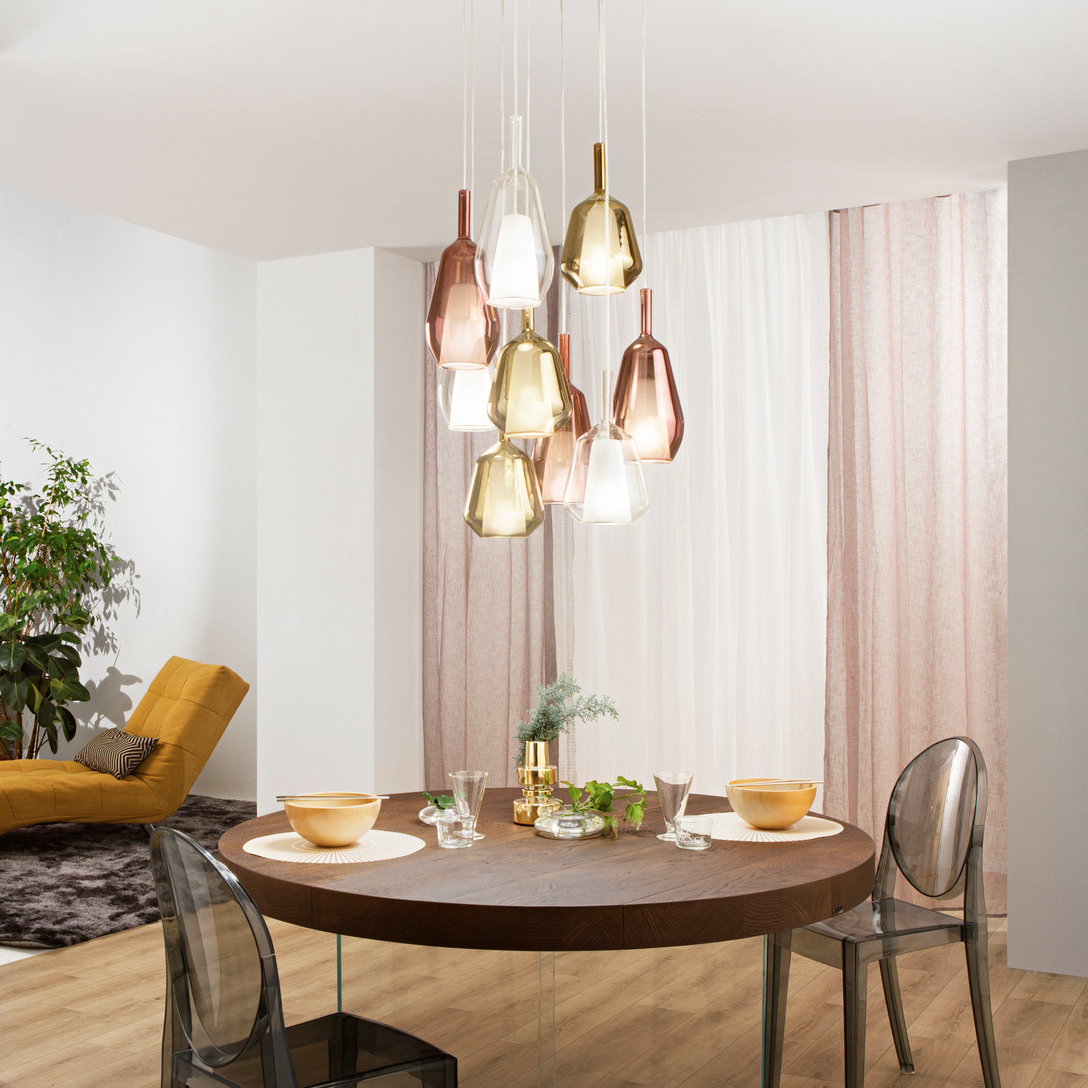 Lampada a sospensione vetro trasparente E27 Ø16