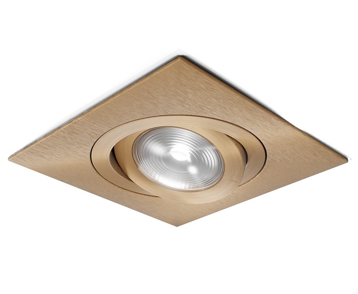 Faretto da incasso GU10 94x94 ottone