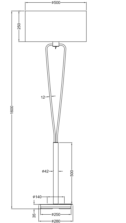 Lampada da terra Nichel/Bianco Ø50cm E27