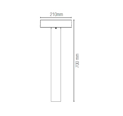 Paletto luminoso IP65 antracite 70cm 4xG9