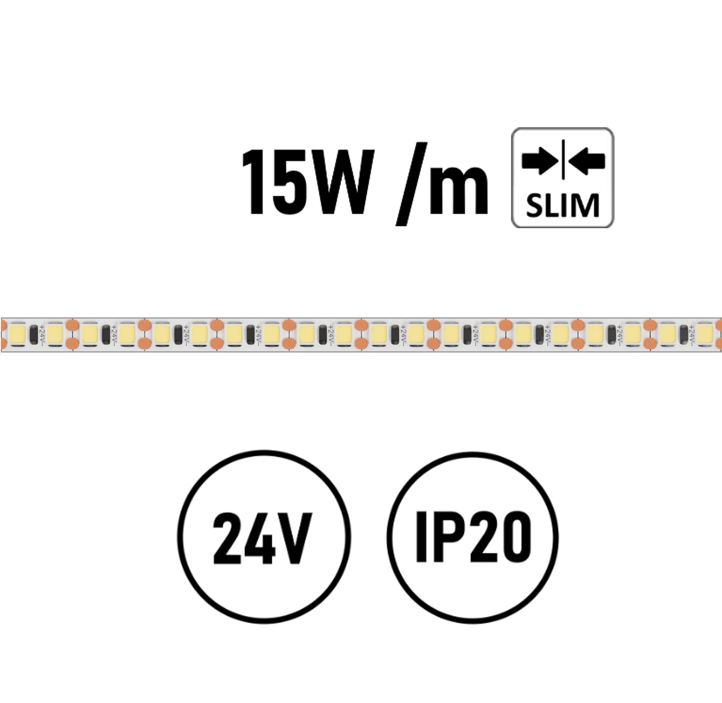 LED Streifen Slim 15W IP20 24V