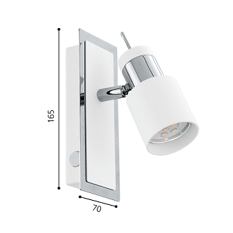 Faretto Cromo/bianco 1xGU10
