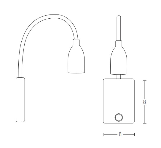 Lampada da lettura a LED braccio flessibile nero 3W