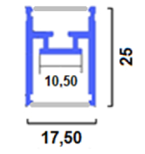 Profilo H in alluminio + 2x copertura opale