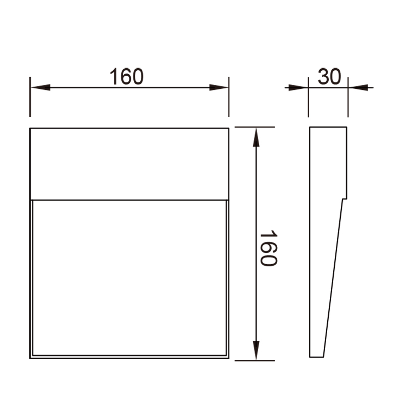 Applique LED 16x16cm Corten